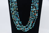Santo Domingo natural turquoise and heishe multi-color stone 5 strand necklace